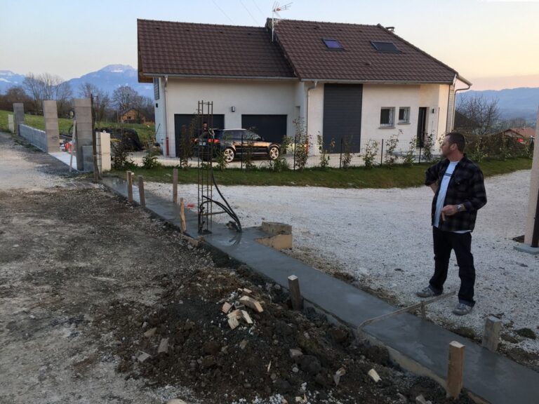 Aménagement extérieur du jardin – Semelle Pilier Portail, Contamine-sur-Arve