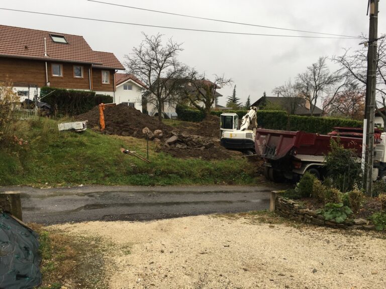 Aménagement extérieur du jardin, Terrassement et VRD Construction (Saint-Cergues)