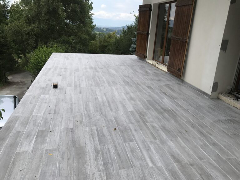 Terrassement du terrain, Terrasse Piscine Carrelage Escalier (Saint-Jean-de-Tholome)